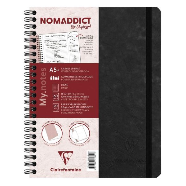My.Notes Age Bag carnet reliure int&eacute;grale &agrave; marges d&eacute;tachables A5+ 120 pages d&eacute;tachables lign&eacute; + cadre en-t&ecirc;te