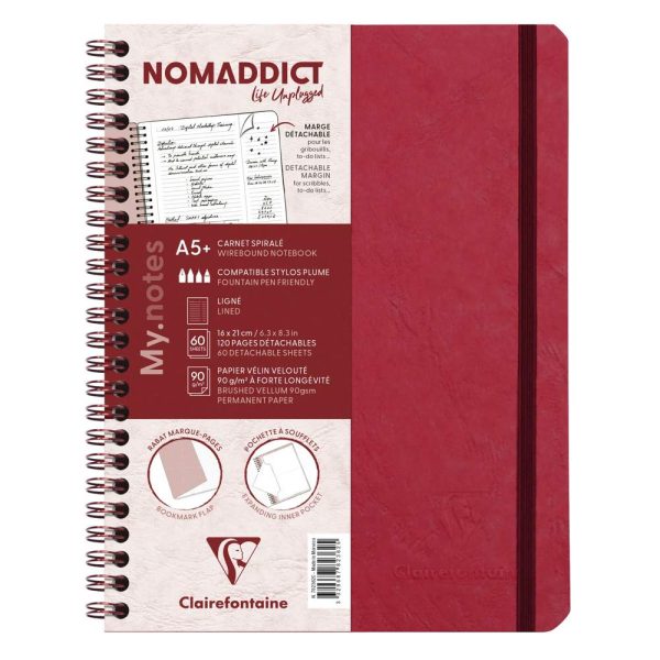 My.Notes Age Bag carnet reliure int&eacute;grale &agrave; marges d&eacute;tachables A5+ 120 pages d&eacute;tachables lign&eacute; + cadre en-t&ecirc;te