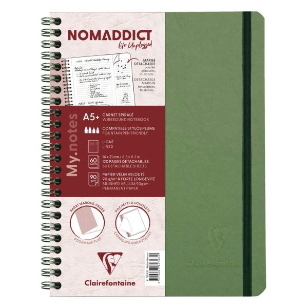 My.Notes Age Bag carnet reliure int&eacute;grale &agrave; marges d&eacute;tachables A5+ 120 pages d&eacute;tachables lign&eacute; + cadre en-t&ecirc;te