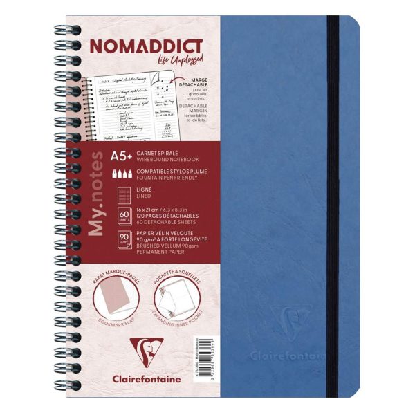 My.Notes Age Bag carnet reliure int&eacute;grale &agrave; marges d&eacute;tachables A5+ 120 pages d&eacute;tachables lign&eacute; + cadre en-t&ecirc;te