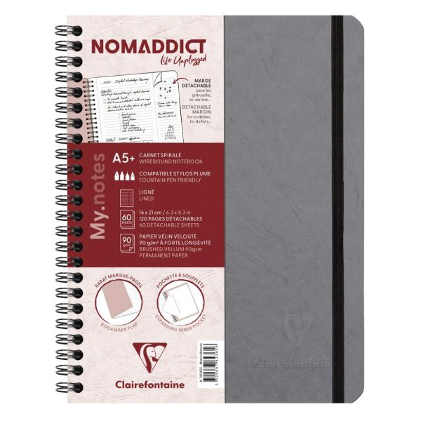 My.Notes Age Bag carnet reliure int&eacute;grale &agrave; marges d&eacute;tachables A5+ 120 pages d&eacute;tachables lign&eacute; + cadre en-t&ecirc;te