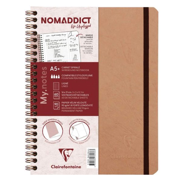My.Notes Age Bag carnet reliure int&eacute;grale &agrave; marges d&eacute;tachables A5+ 120 pages d&eacute;tachables lign&eacute; + cadre en-t&ecirc;te