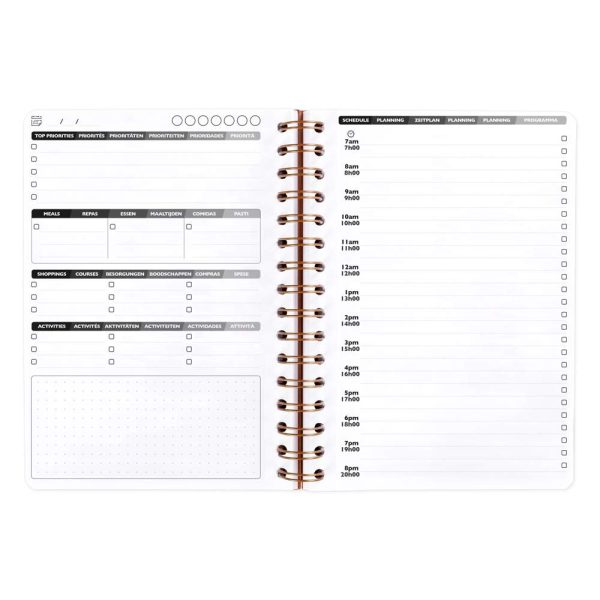 My.daily.planner Age Bag carnet reliure int&eacute;grale A5 250 pages d&eacute;tachables