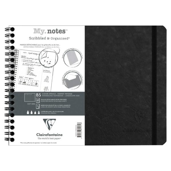 My.Notes Age Bag cahier reliure int&eacute;grale &agrave; marges d&eacute;tachables B5 paysage 120 pages d&eacute;tachables DOT + cadre en-t&ecirc;te
