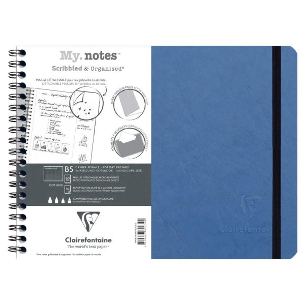 My.Notes Age Bag cahier reliure int&eacute;grale &agrave; marges d&eacute;tachables B5 paysage 120 pages d&eacute;tachables DOT + cadre en-t&ecirc;te