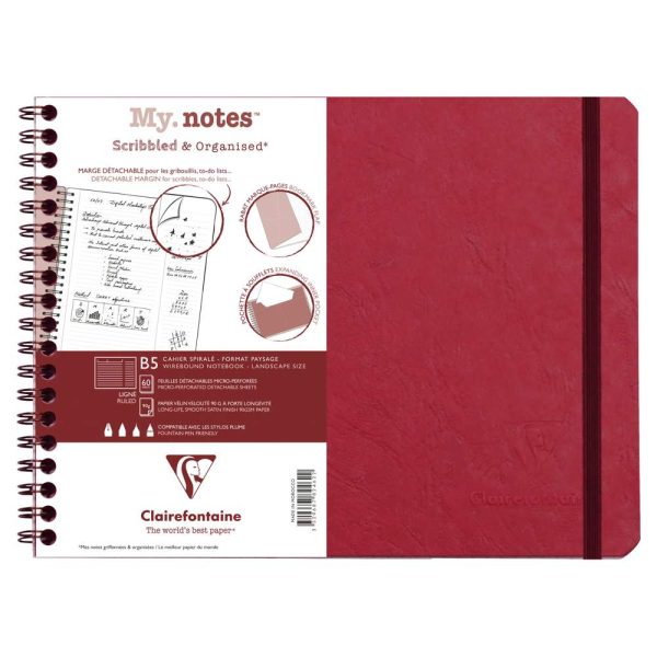 My.Notes Age Bag cahier reliure int&eacute;grale &agrave; marges d&eacute;tachables B5 paysage 120 pages d&eacute;tachables lign&eacute; + cadre en-t&ecirc;te