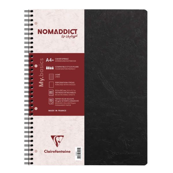 Carnet reliure int&eacute;grale Age Bag A4+ 160 pages d&eacute;tachables perfor&eacute; 4 trous lign&eacute;