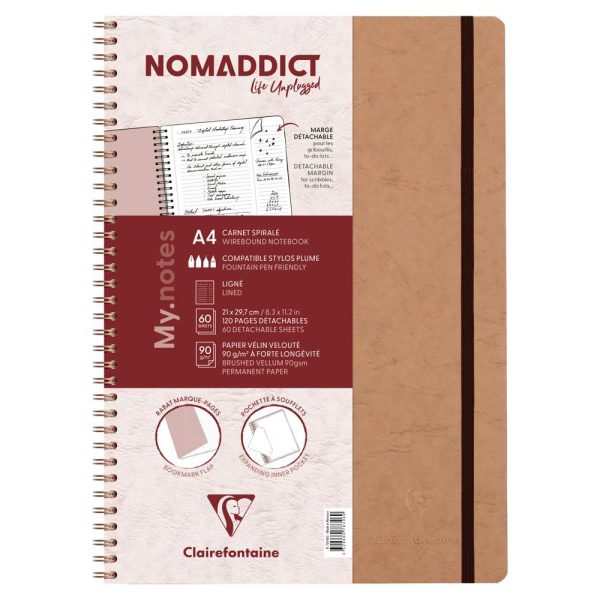 My.Notes Age Bag cahier reliure int&eacute;grale &agrave; marges d&eacute;tachables A4 120 pages d&eacute;tachables lign&eacute; + cadre en-t&ecirc;te