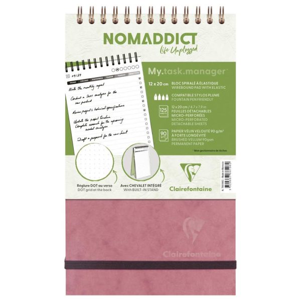 My.task.manager Age Bag bloc de bureau reliure int&eacute;grale en-t&ecirc;te 12&times;20 cm 250 pages d&eacute;tachables r&eacute;glure DOT au verso