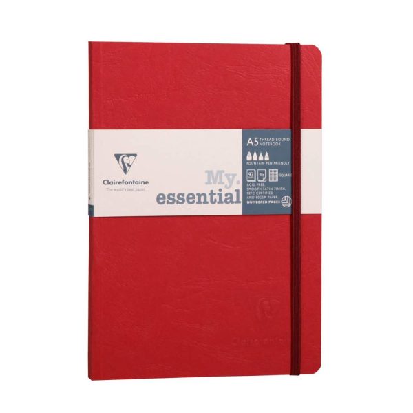 My.Essential Age Bag carnet brochure cousu dos carr&eacute; &agrave; pages num&eacute;rot&eacute;es A5 192 pages petits carreaux papier ivoire 90g