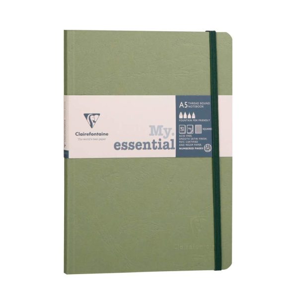 My.Essential Age Bag carnet brochure cousu dos carr&eacute; &agrave; pages num&eacute;rot&eacute;es A5 192 pages petits carreaux papier ivoire 90g