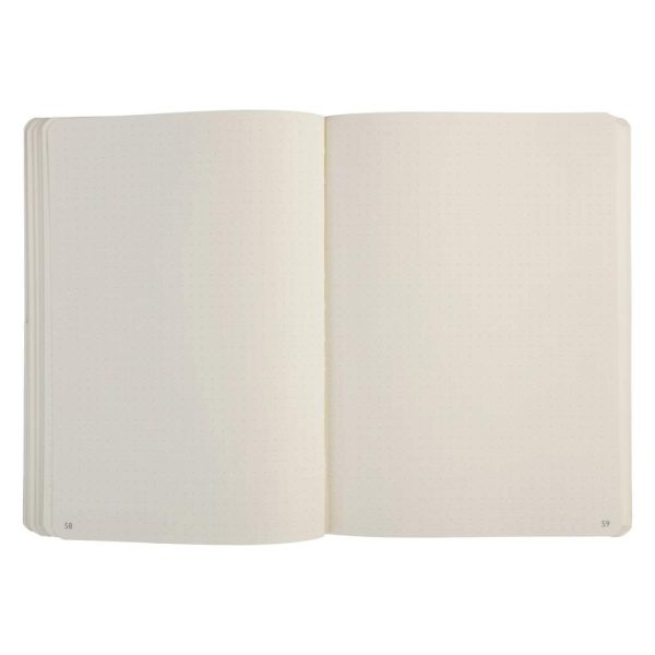 My.Essential Age Bag carnet brochure cousu dos carr&eacute; &agrave; pages num&eacute;rot&eacute;es A5 192 pages DOT papier ivoire 90g