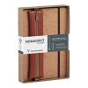 Coffret My.essential A5 192 pages DOT + trousse cuir plate &agrave; &eacute;lastique Tabac