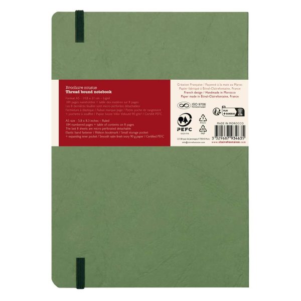 My.Essential Age Bag carnet brochure cousu dos carr&eacute; &agrave; pages num&eacute;rot&eacute;es A5 192 pages lign&eacute; papier ivoire 90g