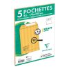 Paquet de 5 Pochettes Kraft Adour Brun 176x250mm - Auto-Adh&eacute;sives - 90g/m2