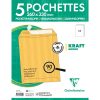 Paquet de 5 Pochettes Kraft Adour Brun 260x330mm - Auto-Adh&eacute;sives - 90g/m2