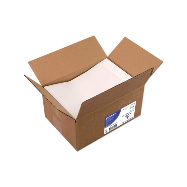 Boite de 250 Pochettes Blanches B5-176x250mm &ndash; Auto-Adh&eacute;sives &ndash; 90g/m2