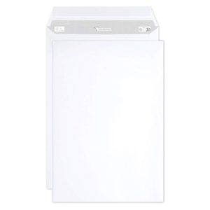 Boite de 250 Pochettes Blanches C4-229x324 mm - Auto-Adh&eacute;sives - 90g/m2
