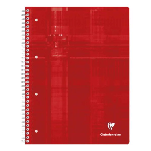 Cahier reliure int&eacute;grale A4+ 240 pages d&eacute;tachables perfor&eacute; 4 trous petits carreaux + marge et cadre en-t&ecirc;te 4 couleurs de papier Couleur al&eacute;atoire