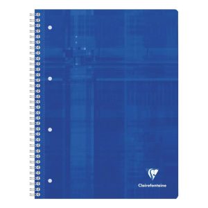 Cahier reliure int&eacute;grale A4+ 160 pages d&eacute;tachables perfor&eacute; 4 trous petits carreaux Bleu
