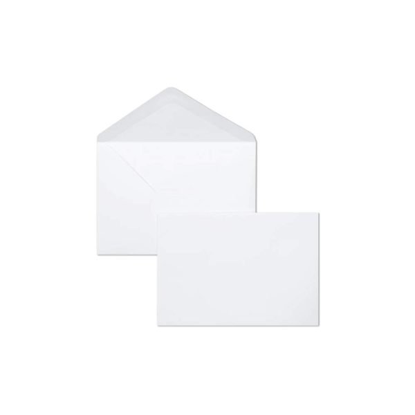Paquet de 25 Enveloppes Blanches Doubl&eacute;es Triomphe C6-114x162mm &ndash; Gomm&eacute;es &ndash; 130g/m2
