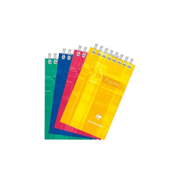 Bloc Pupitre reliure int&eacute;grale en-t&ecirc;te 7,5&times;12,7cm 120 pages d&eacute;tachables petits carreaux