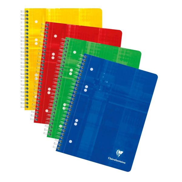 Cahier reliure int&eacute;grale A5+ 160 pages d&eacute;tachables perfor&eacute; 6 trous uni Couleur al&eacute;atoire
