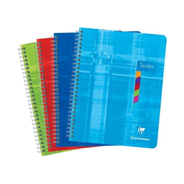 Cahier de textes reliure int&eacute;grale 17x22cm 144 pages grands carreaux Couleur al&eacute;atoire