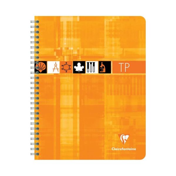 Cahier Travaux Pratiques reliure int&eacute;grale 17&times;22 cm 80 pages grands carreaux 90 g + uni 125 g