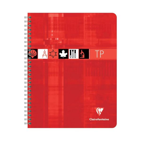 Cahier Travaux Pratiques reliure int&eacute;grale 17&times;22 cm 80 pages grands carreaux 90 g + uni 125 g