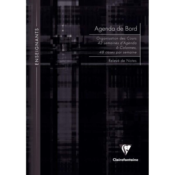 Agenda de bord enseignant 6 colonnes (48 cases/semaine) brochure souple A4 144 pages Couleur al&eacute;atoire