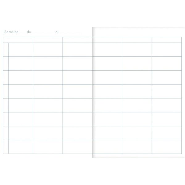 Agenda de bord enseignant 6 colonnes (48 cases/semaine) brochure souple A4 144 pages Couleur al&eacute;atoire