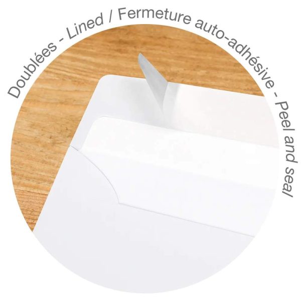 Paquet de 25 Enveloppes Blanches Doubl&eacute;es Triomphe 90x140mm &ndash; Auto-adh&eacute;sives &ndash; 130g/m2