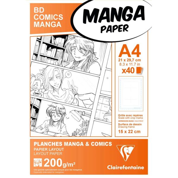 Manga Multi-techniques &eacute;tui 40F A4 200g grille 6 cases