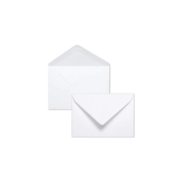 Paquet de 20 Enveloppes Blanches Doubl&eacute;es Triomphe 90x140mm &ndash; Gomm&eacute;es &ndash; 130g/m2
