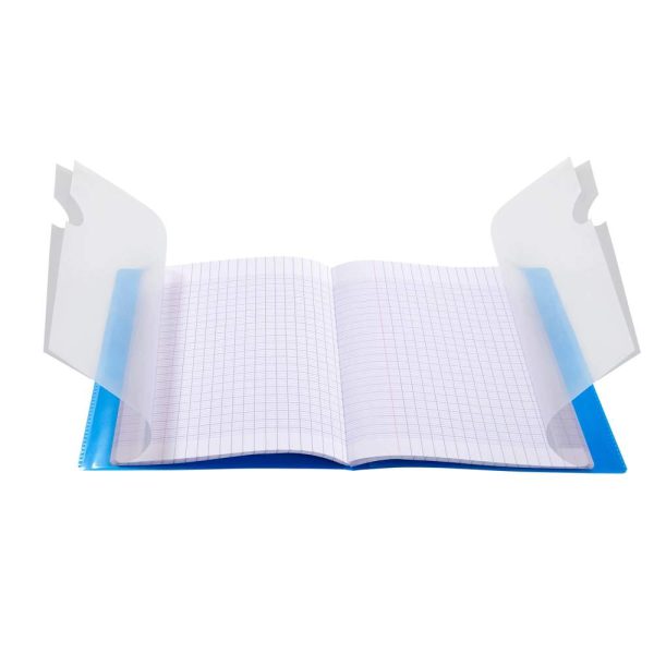 Cahier piqu&eacute; Koverbook 17&times;22 cm 96 pages grands carreaux couverture polypropyl&egrave;ne opaque 100% recycl&eacute;