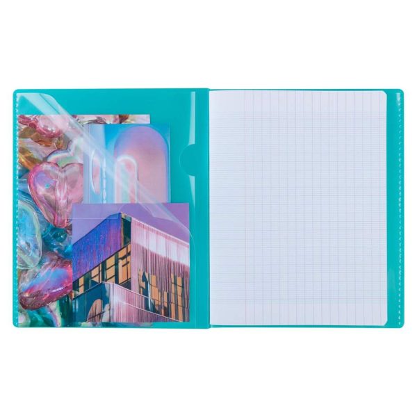 Cahier piqu&eacute; Koverbook Silver 17&times;22 cm 96 pages grands carreaux couverture polypropyl&egrave;ne opaque