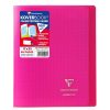 Cahier piqu&eacute; Koverbook 17x22cm 48 pages grands carreaux couverture polypropyl&egrave;ne transparent