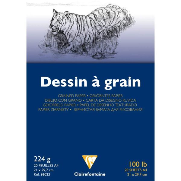 Dessin &agrave; Grain bloc coll&eacute; 20F A4 224g