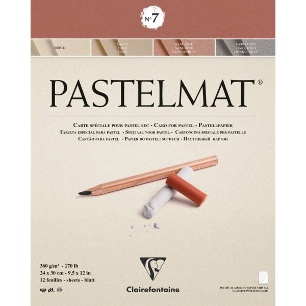 Pastelmat bloc coll&eacute; 12F 24x30cm 360g