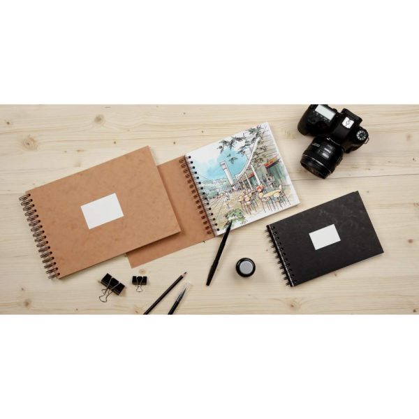Carnet de Voyage aquarelle spiral&eacute; 20F 20x20cm 300g