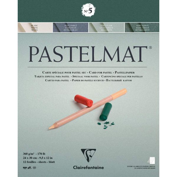 Pastelmat bloc coll&eacute; 12F 24x30cm 360g