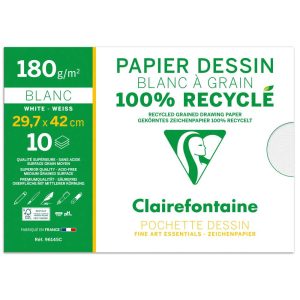 Dessin &agrave; Grain 100% Recycl&eacute; pochette 10F A3 180g