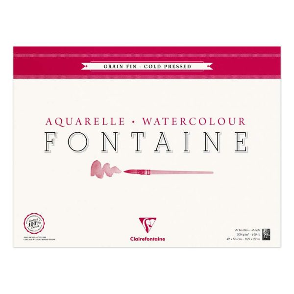 Fontaine bloc coll&eacute; 4 c&ocirc;t&eacute;s 25F 42x56cm 300g grain fin