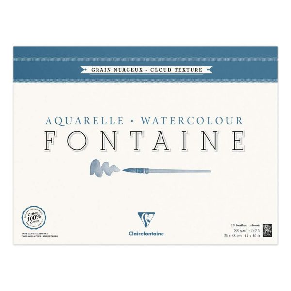 Fontaine bloc coll&eacute; 4 c&ocirc;t&eacute;s 15F 36x48cm 300g grain nuageux