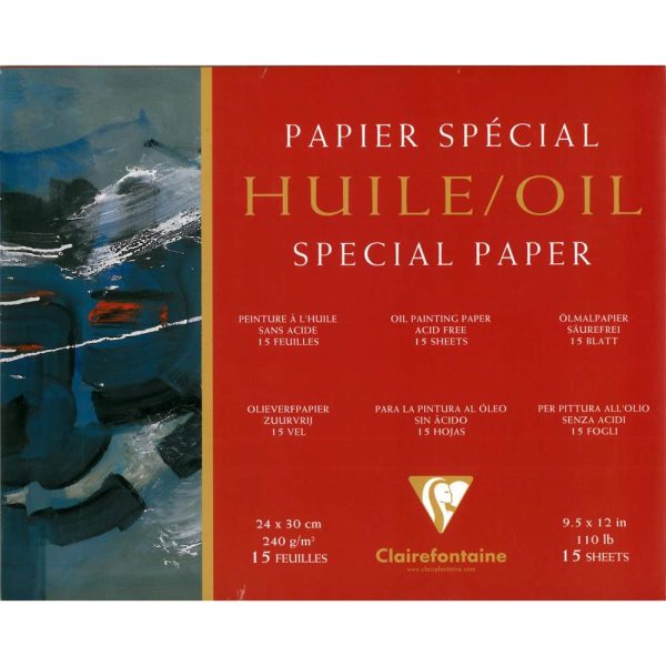 Papier Huile bloc coll&eacute; 4 c&ocirc;t&eacute;s 15F 24x30cm 240g