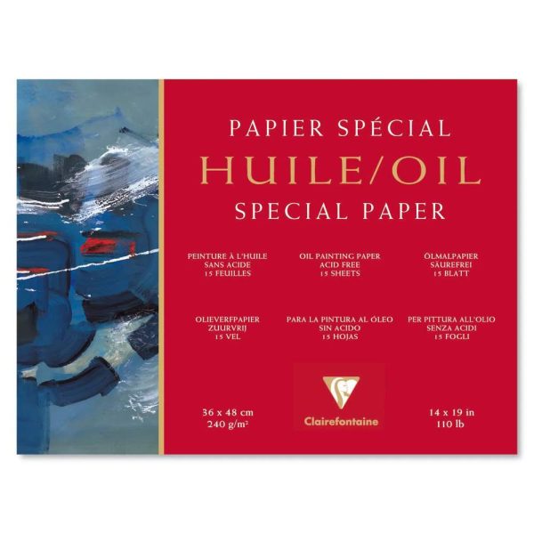 Papier Huile bloc coll&eacute; 4 c&ocirc;t&eacute;s 15F 36x48cm 240g