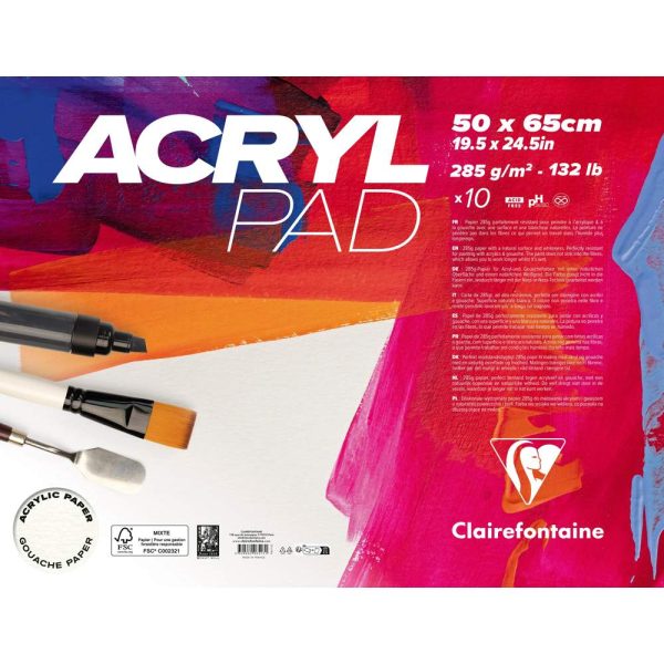 Acrylpad paquet 10F 50x65cm 285g