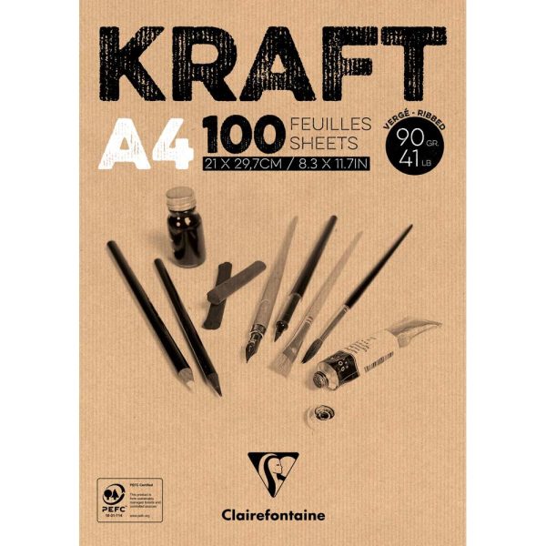 Kraft bloc coll&eacute; 100F A4 90g