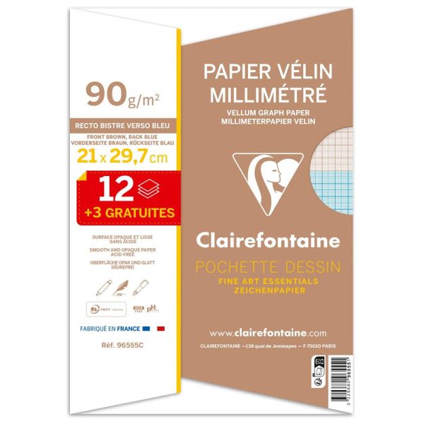 V&eacute;lin Millim&eacute;tr&eacute; pochette 12+3F A4 90g